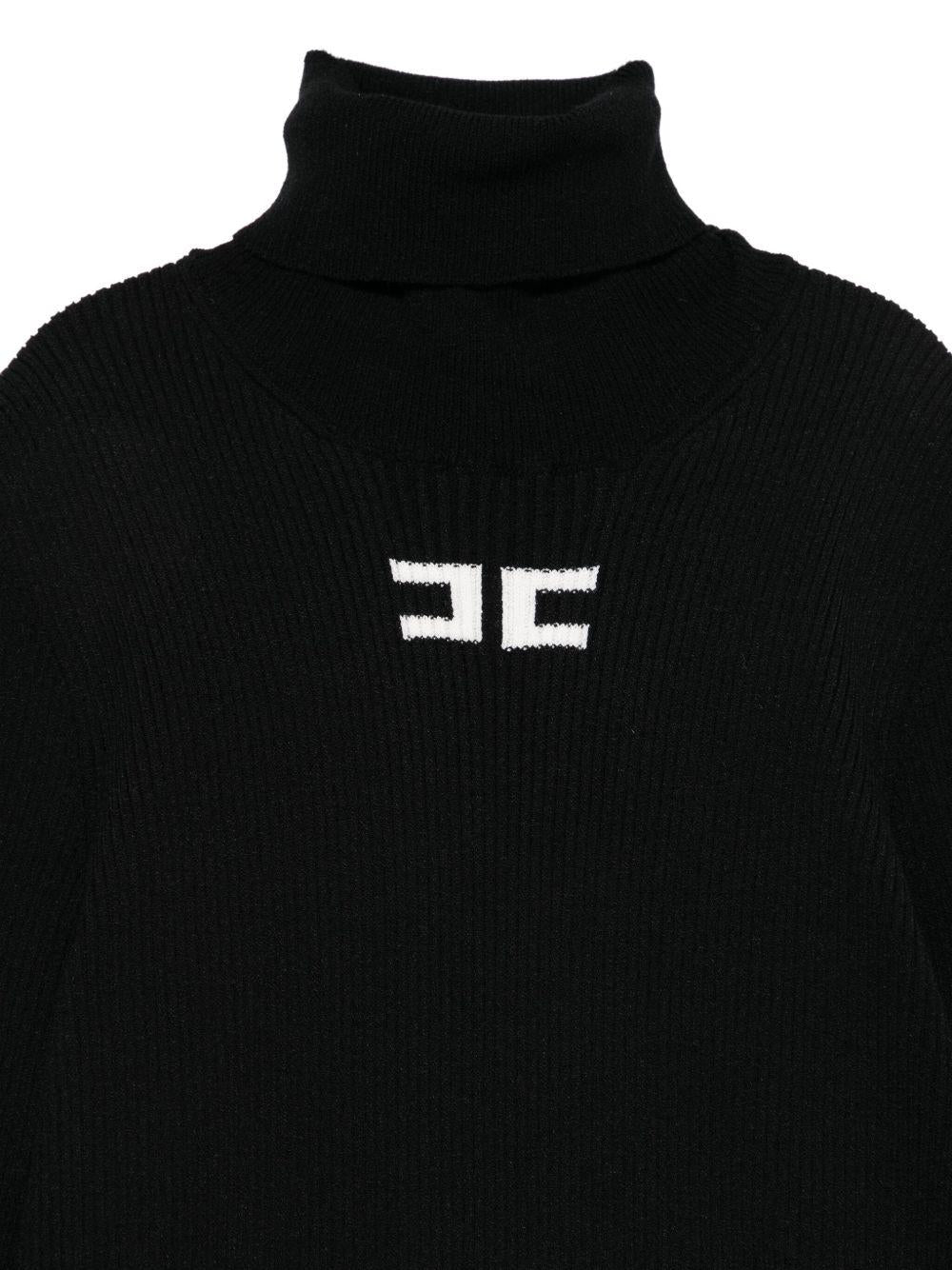 Dolcevita per bambina Elisabetta Franchi La Mia Bambina nero con dettaglio logo - Rubino Kids