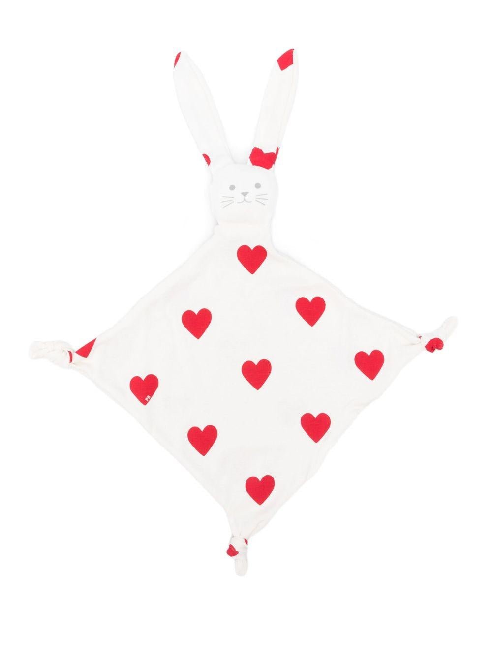 Doudou per neonati Petit Bateau bianco con stampa a cuori - Rubino Kids