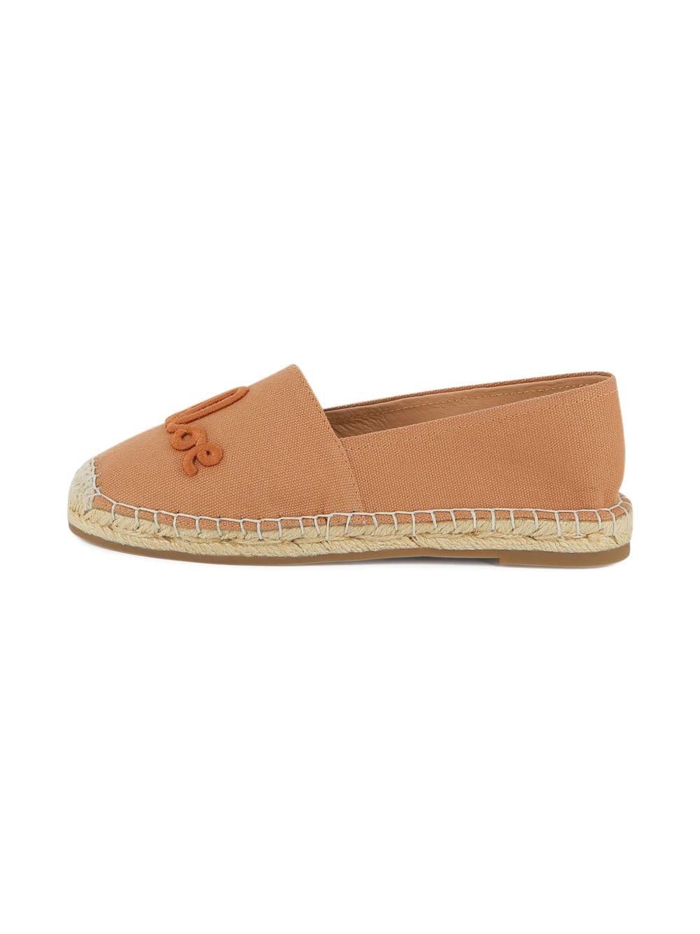 Espadrilles per bambina Chloé Kids marrone chiaro con ricamo - Rubino Kids