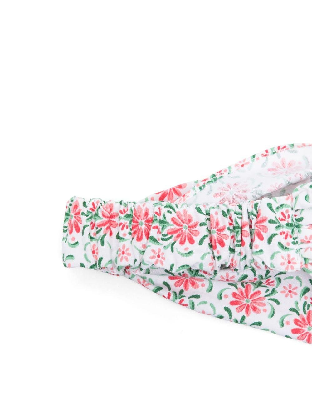 Fascia per capelli per neonata Mariella Ferrari bianco con stampa floreale - Rubino Kids