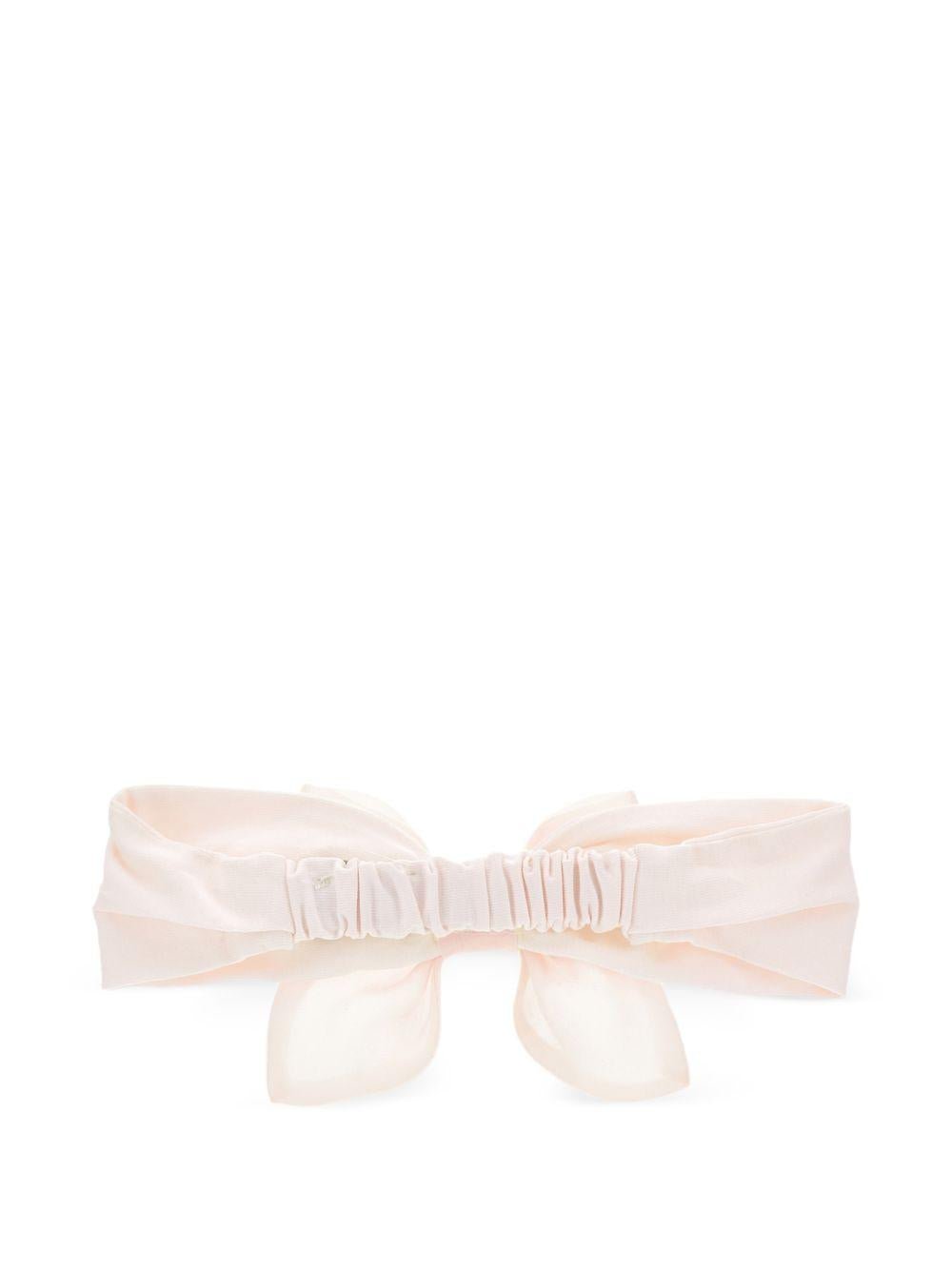 Fascia per capelli per neonata Monnalisa rosa con dettaglio con fiocco - Rubino Kids