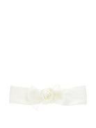 Fascia per neonata Monnalisa bianca con decorazione a fiori - Rubino Kids