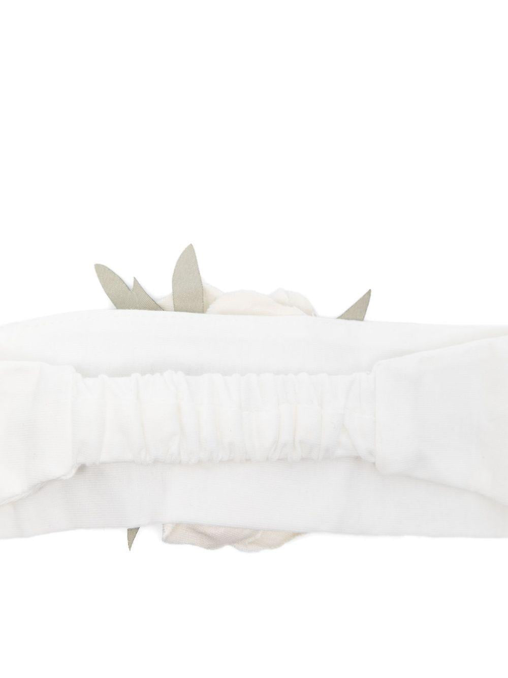 Fascia per neonata Monnalisa bianca con decorazione floreale - Rubino Kids