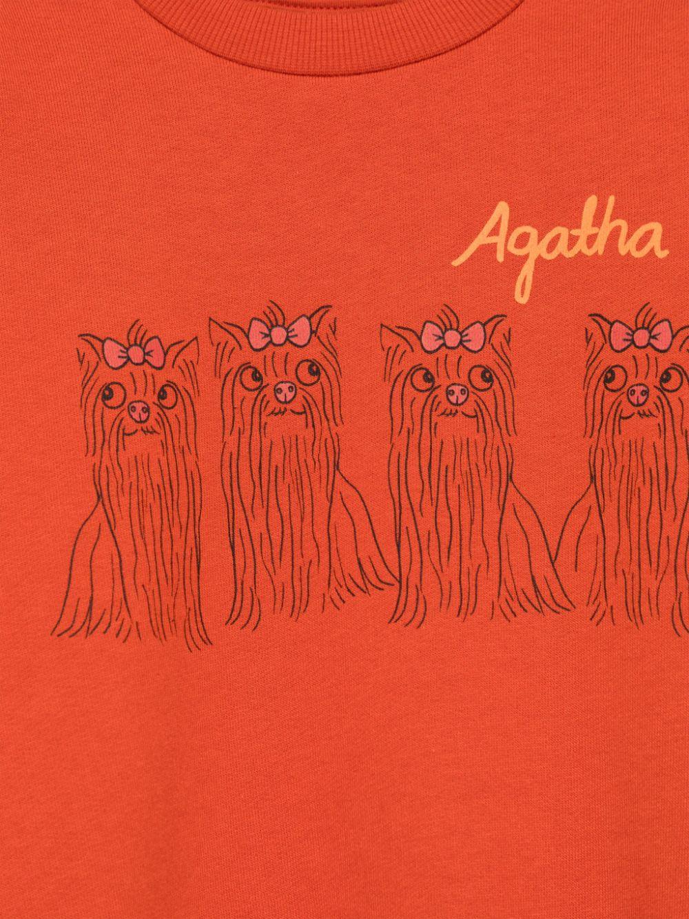 Felpa Agatha per bambina Mini Rodini arancione Dogs - Rubino Kids