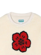 Felpa Boke Flower per bambina Kenzo Kids beige con girocollo a coste - Rubino Kids