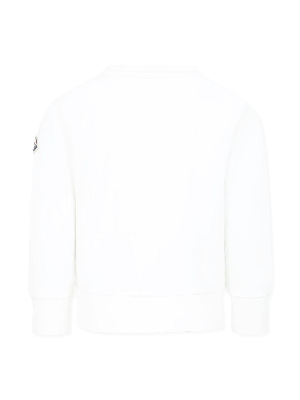 Felpa con stampa per bambino Moncler Enfant bianco con girocollo - Rubino Kids