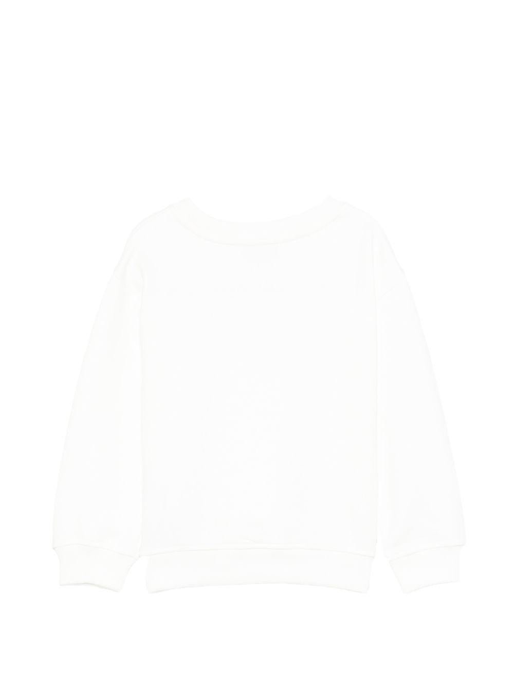 Felpa da bambino Moschino Kids bianca con stampa logo - Rubino Kids