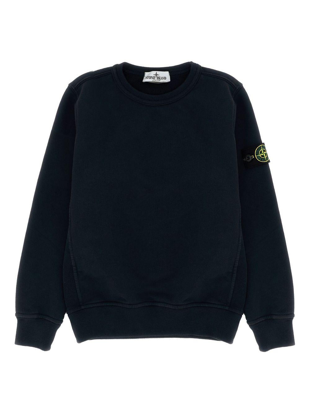 Felpa leggera per bambino Stone Island Junior nero in cotone - Rubino Kids