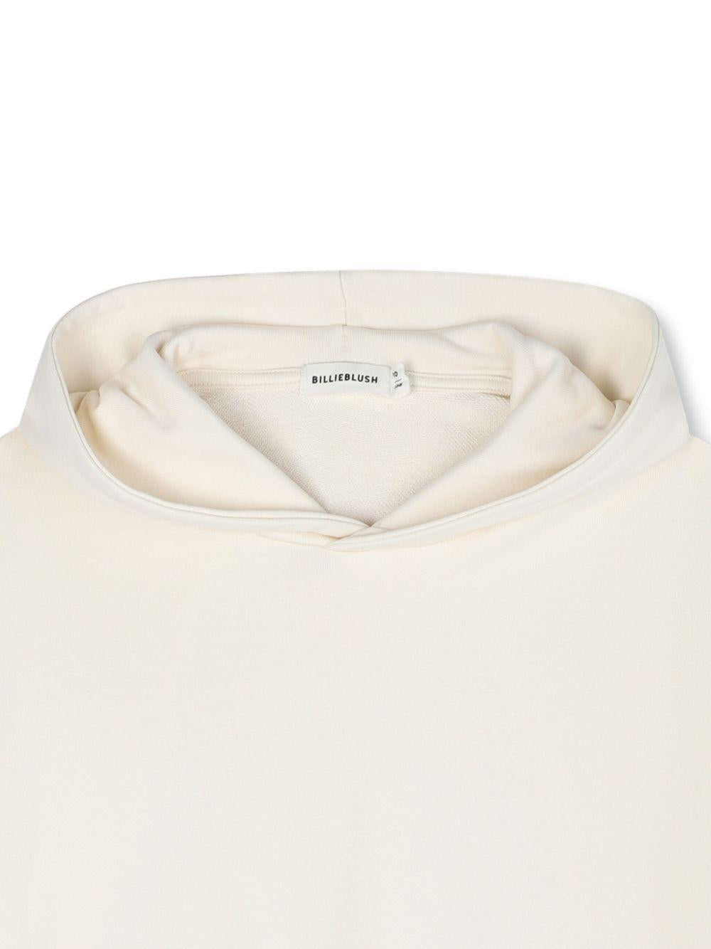 Felpa per bambina Billieblush bianco con stampa e cappuccio - Rubino Kids