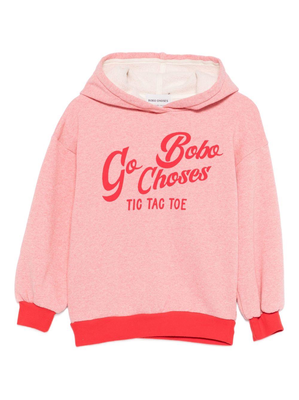 Felpa per bambina Bobo Choses rosa con slogan sul davanti - Rubino Kids