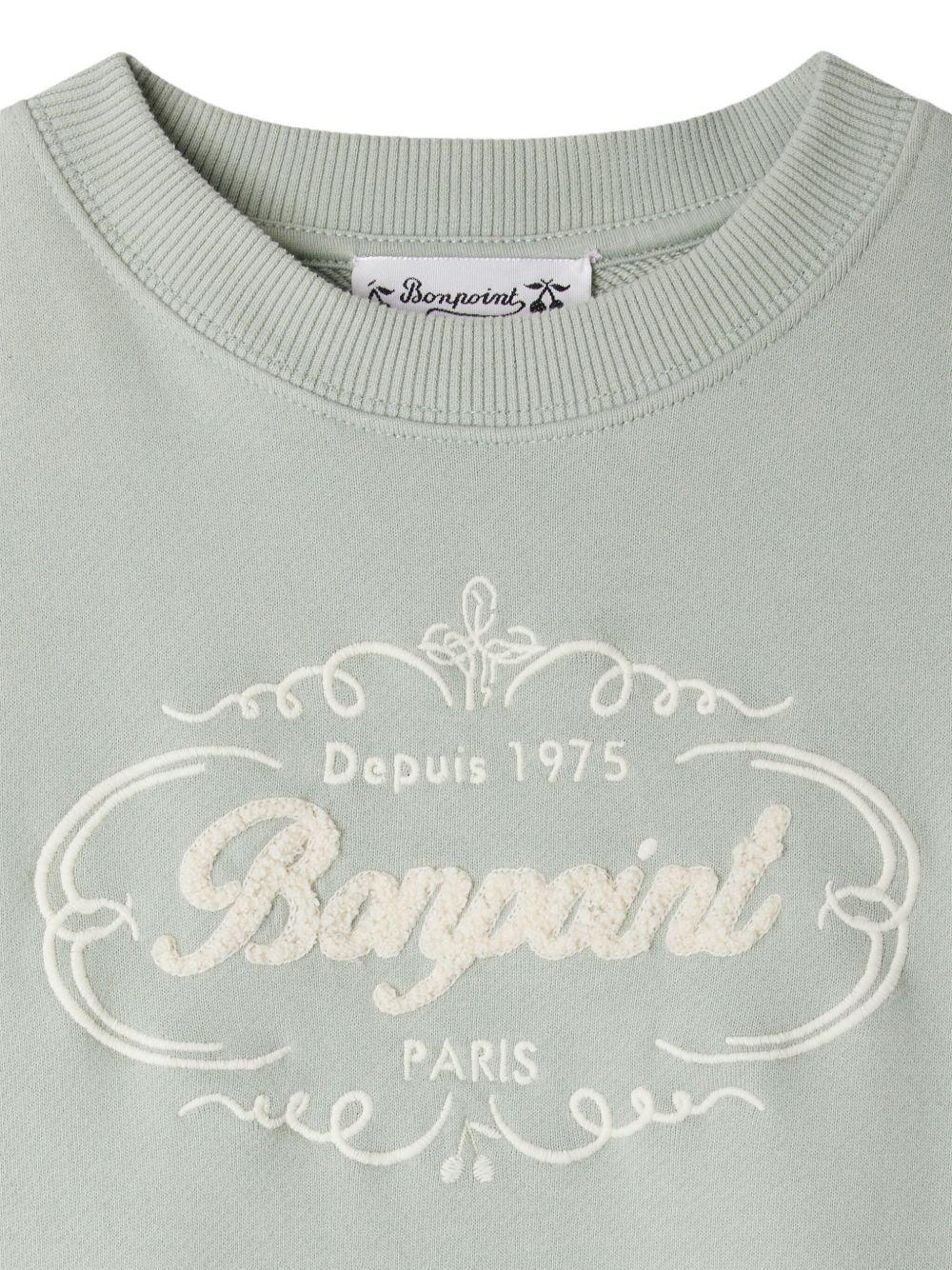 Felpa per bambina Bonpoint azzurro con stampa logo - Rubino Kids