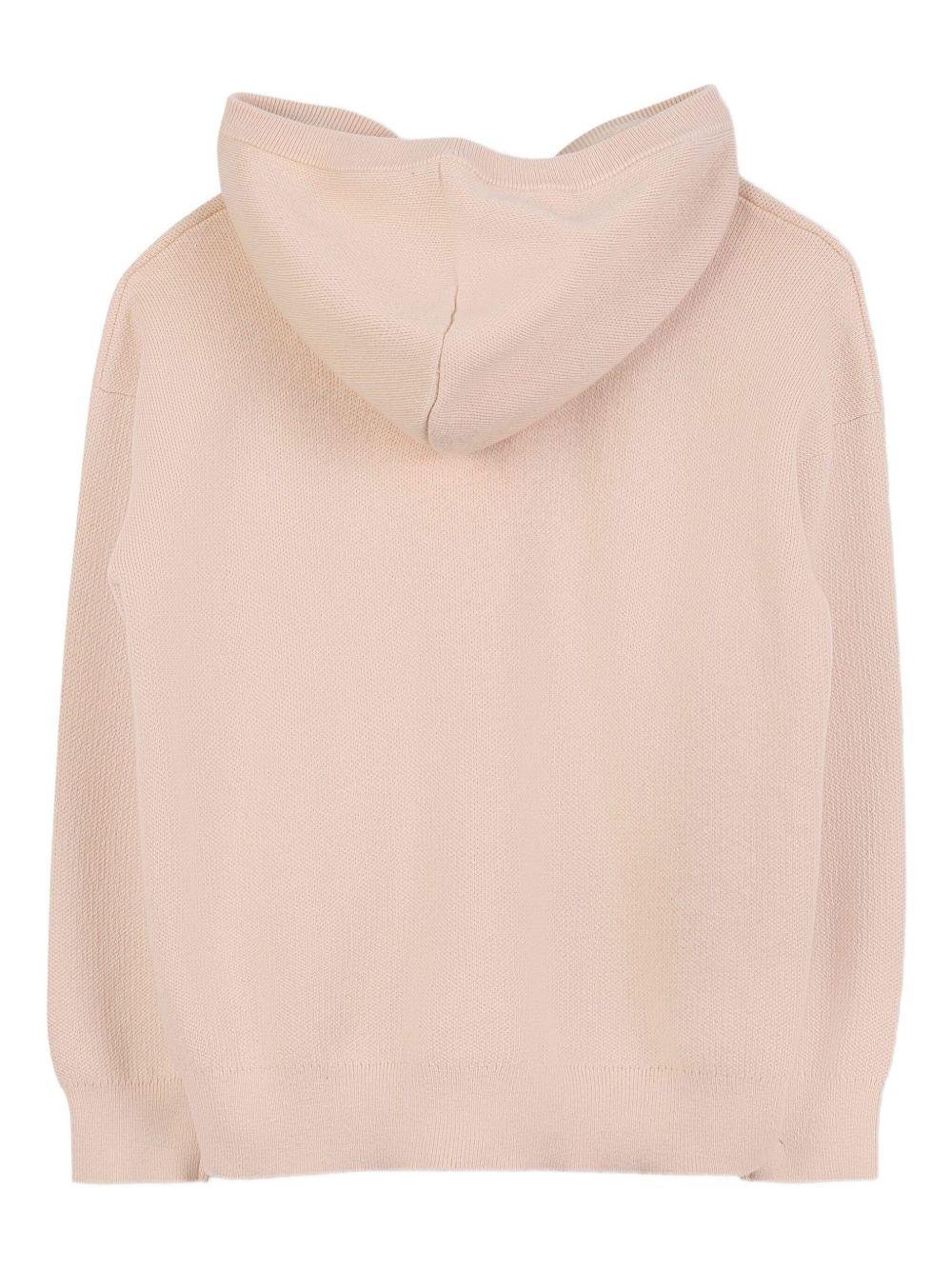 Felpa per bambina Chloé Kids beige con logo ricamato - Rubino Kids
