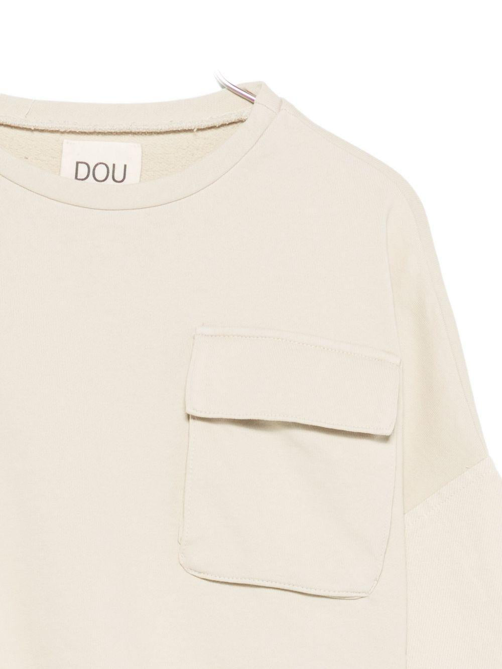 Felpa per bambina Douuod Kids beige con tasca sul petto - Rubino Kids