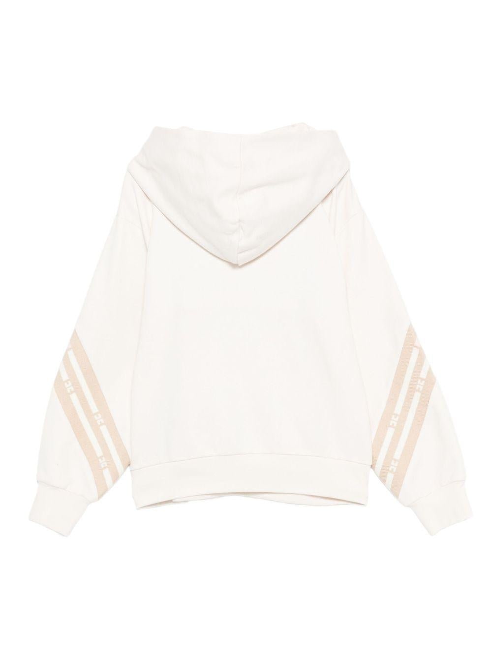 Felpa per bambina Elisabetta Franchi La Mia Bambina bianco con cappuccio e zip - Rubino Kids