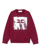 Felpa per bambina Elisabetta Franchi La Mia Bambina rosso con decorazione con paillettes - Rubino Kids