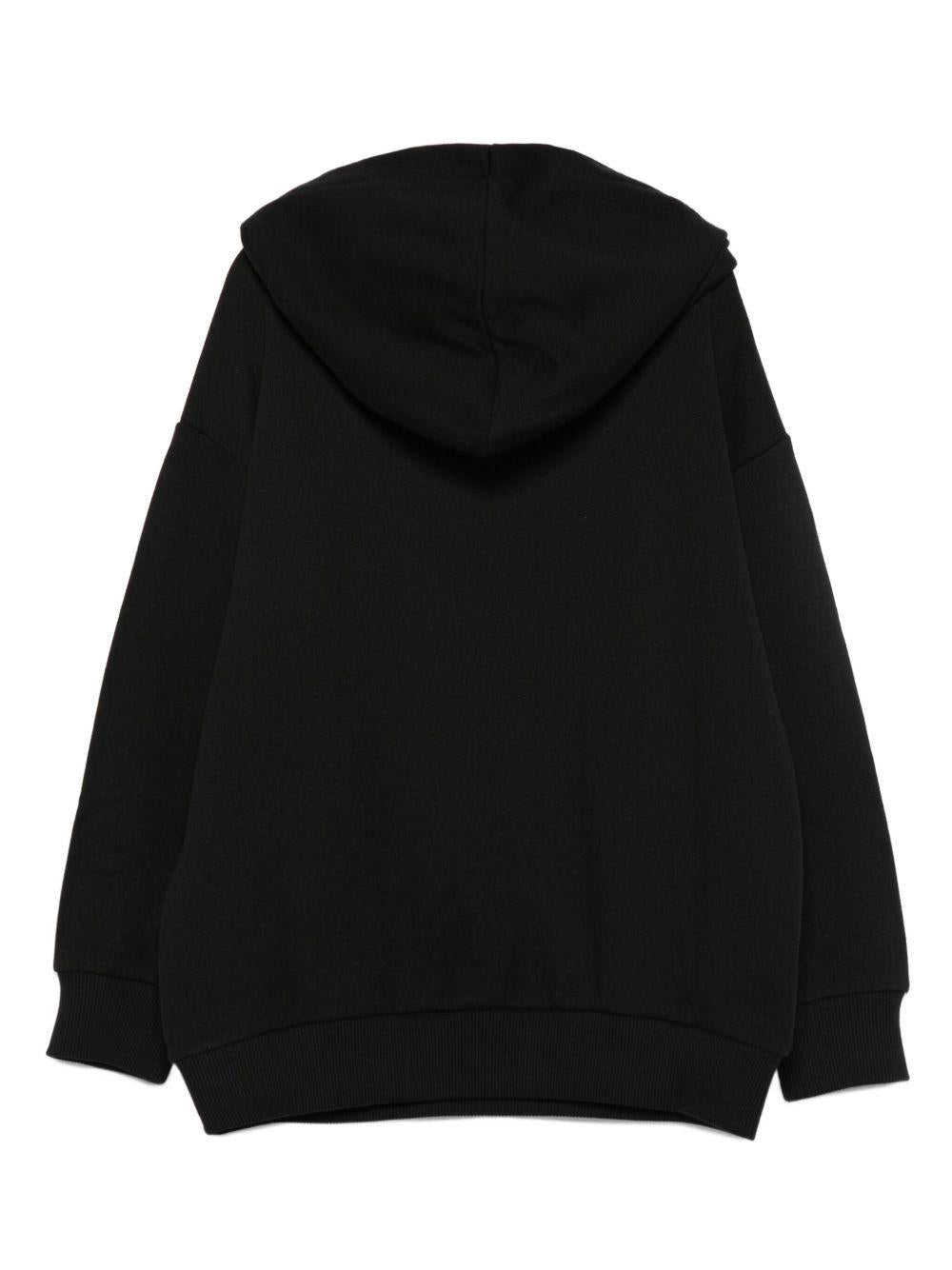 Felpa per bambina Emilio Pucci Junior nero con logo ricamato - Rubino Kids