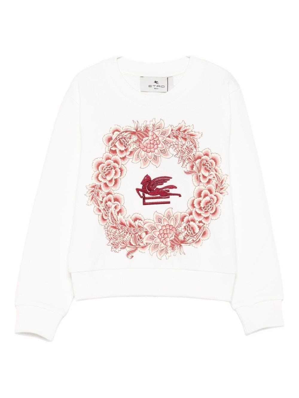 Felpa per bambina ETRO KIDS bianca con motivo Pegaso - Rubino Kids