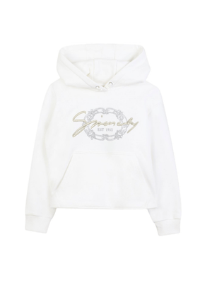 Felpa per bambina Givenchy Kids bianco con cappuccio e logo