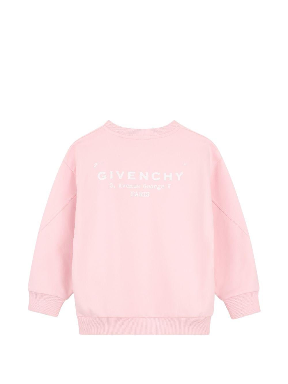 Felpa per bambina Givenchy Kids rosa con stampa tono su tono - Rubino Kids