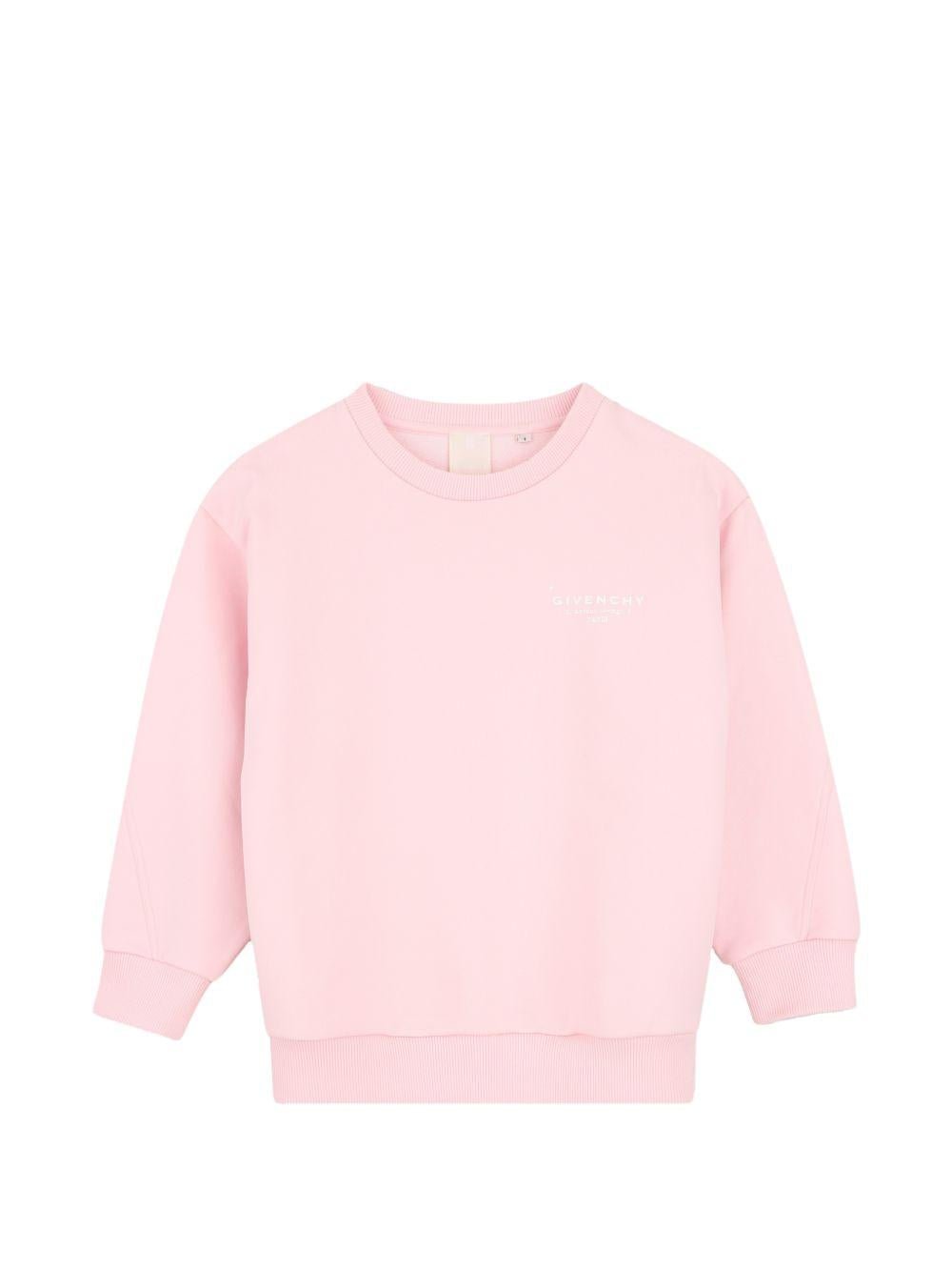 Felpa per bambina Givenchy Kids rosa con stampa tono su tono - Rubino Kids