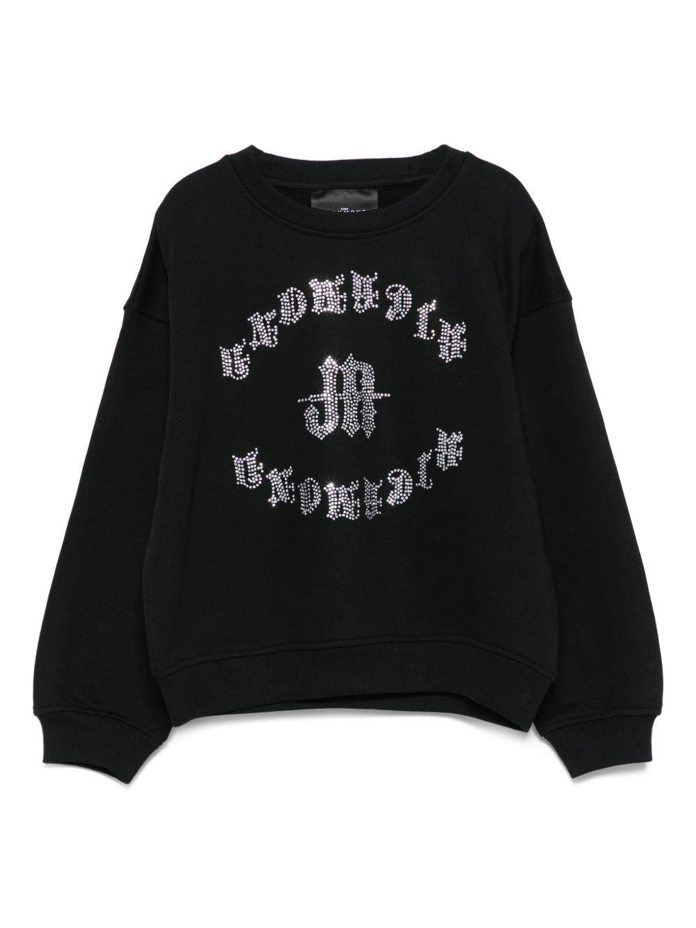 Felpa per bambina John Richmond Junior nero con strass - Rubino Kids