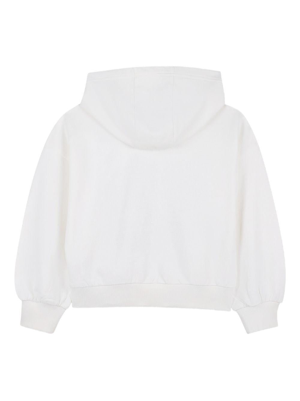 Felpa per bambina Kenzo Kids bianca con dettaglio logo sul davanti - Rubino Kids