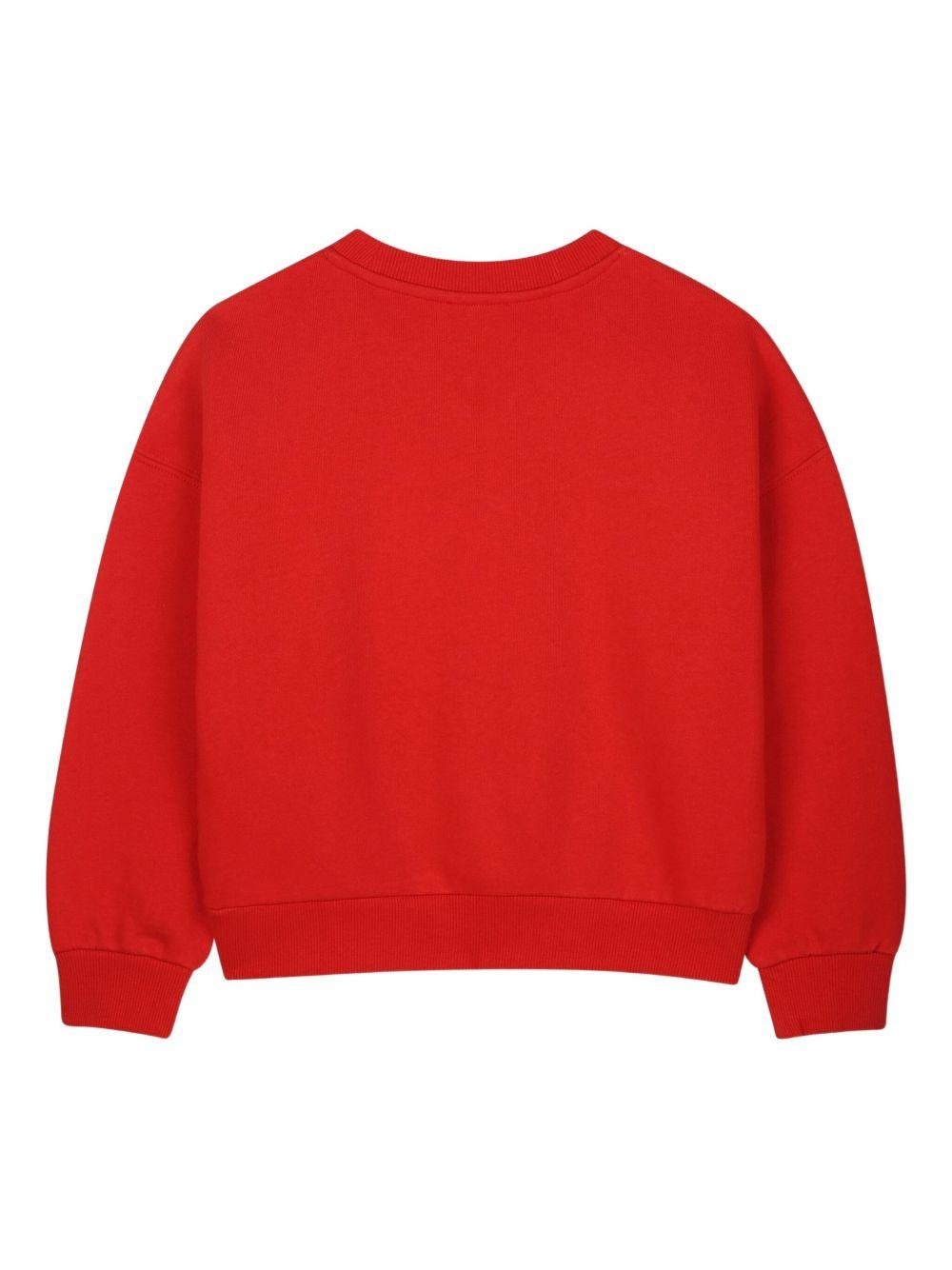 Felpa per bambina Kenzo Kids rosso con stampa a fiori - Rubino Kids