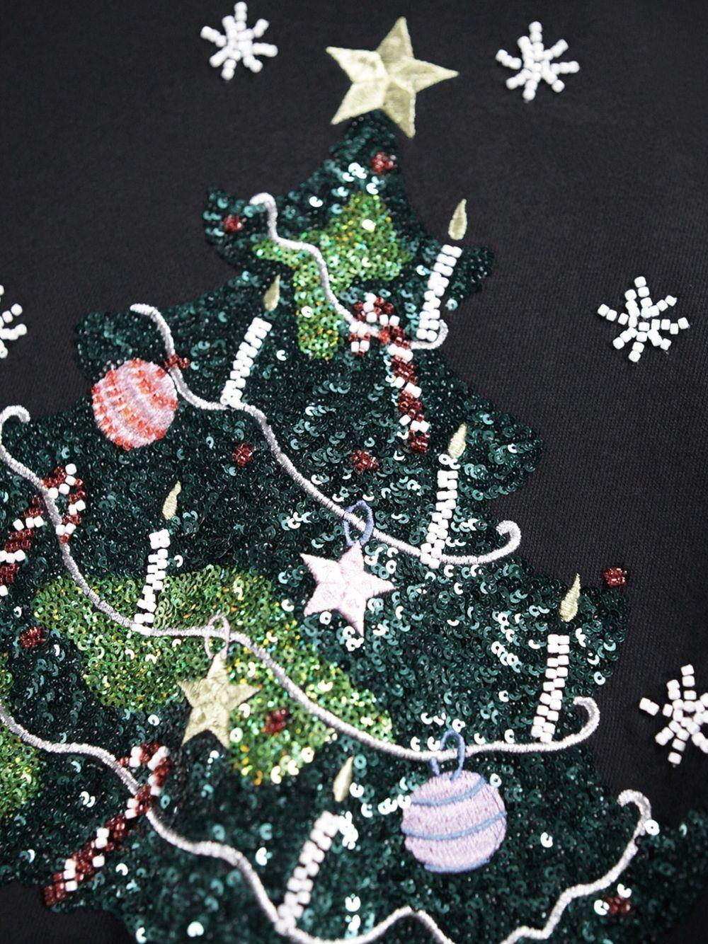 Felpa per bambina Molo nero con decorazione a paillettes - Rubino Kids