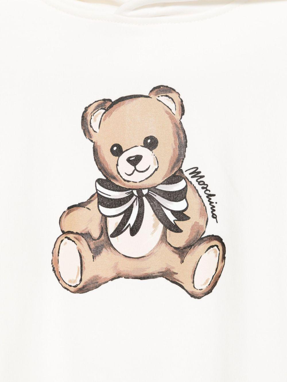 Felpa per bambina Moschino Kids bianca con stampa Teddy Bear - Rubino Kids