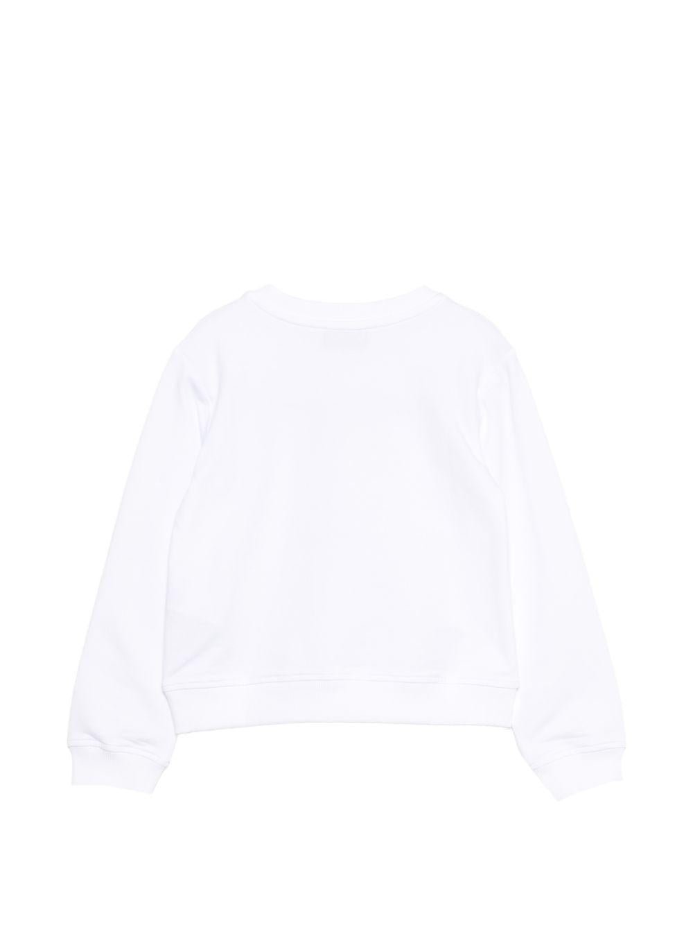 Felpa per bambina Moschino Kids bianca con stampa Teddy Bear - Rubino Kids