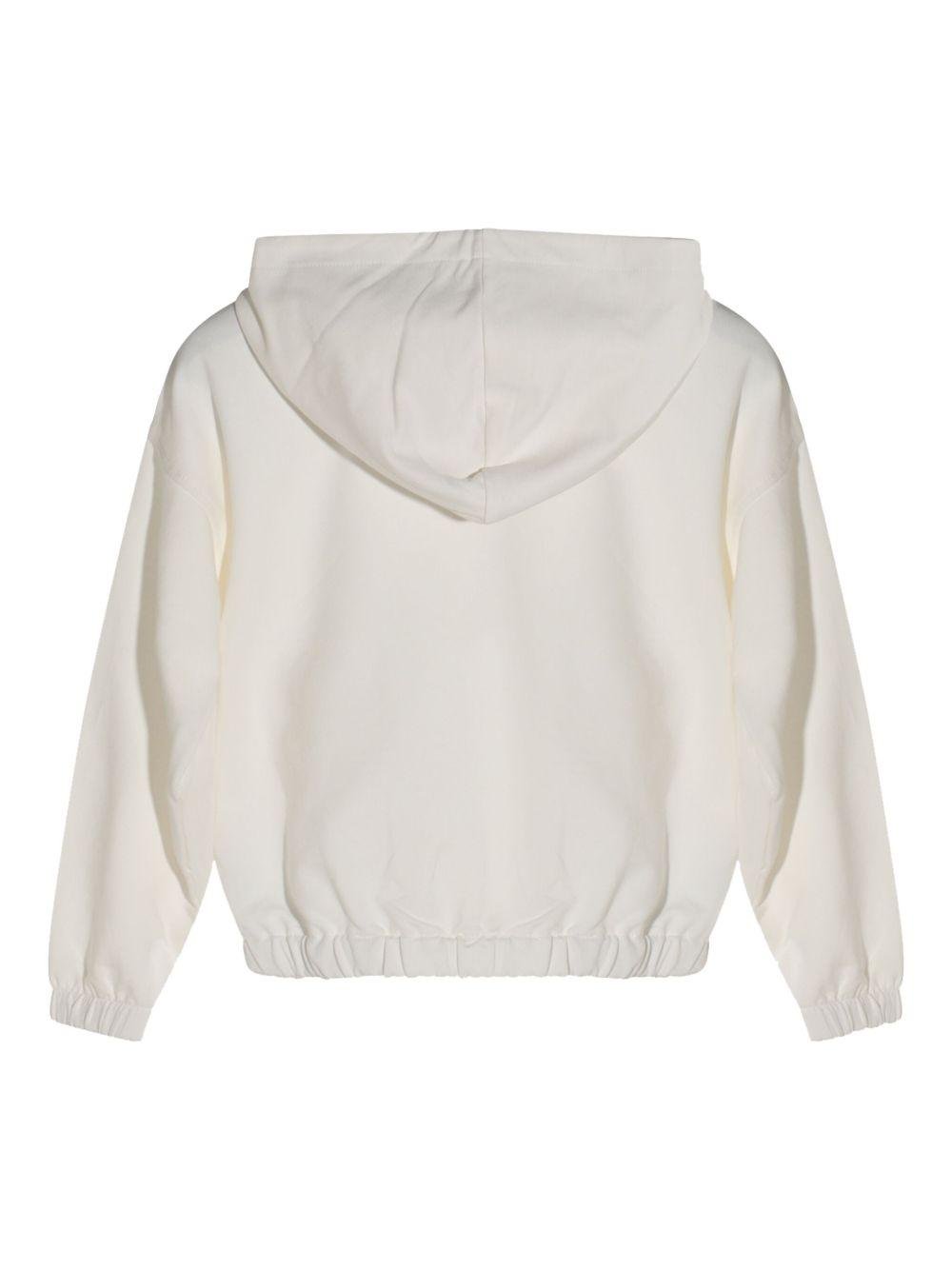 Felpa per bambina Moschino Kids bianco con stampa Teddy - Rubino Kids