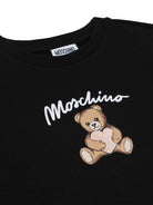 Felpa per bambina Moschino Kids nera con stampa Teddy Bear - Rubino Kids