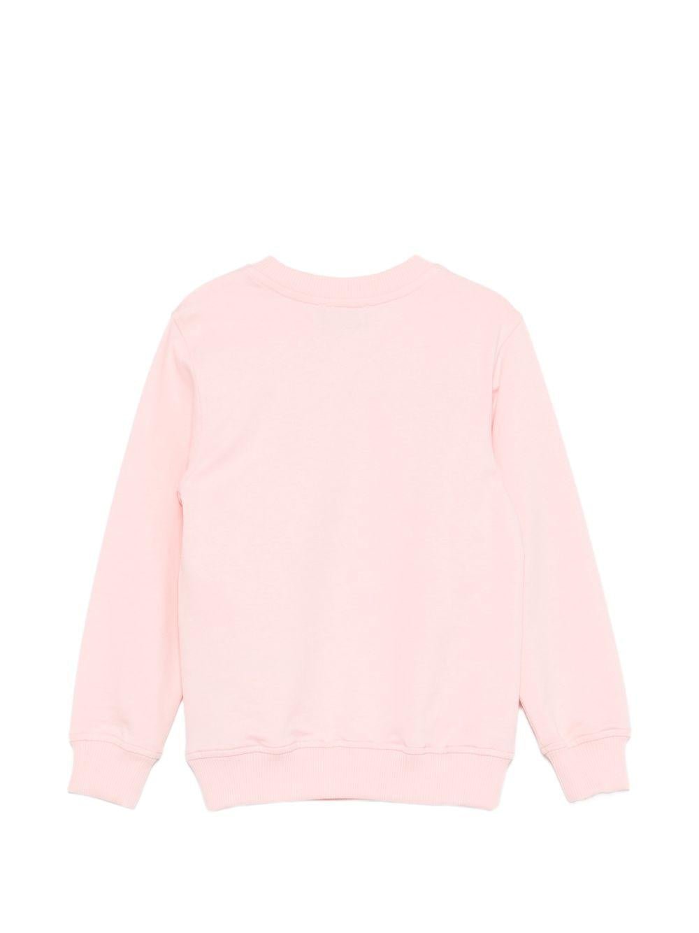 Felpa per bambina Moschino Kids rosa con stampa Teddy - Rubino Kids