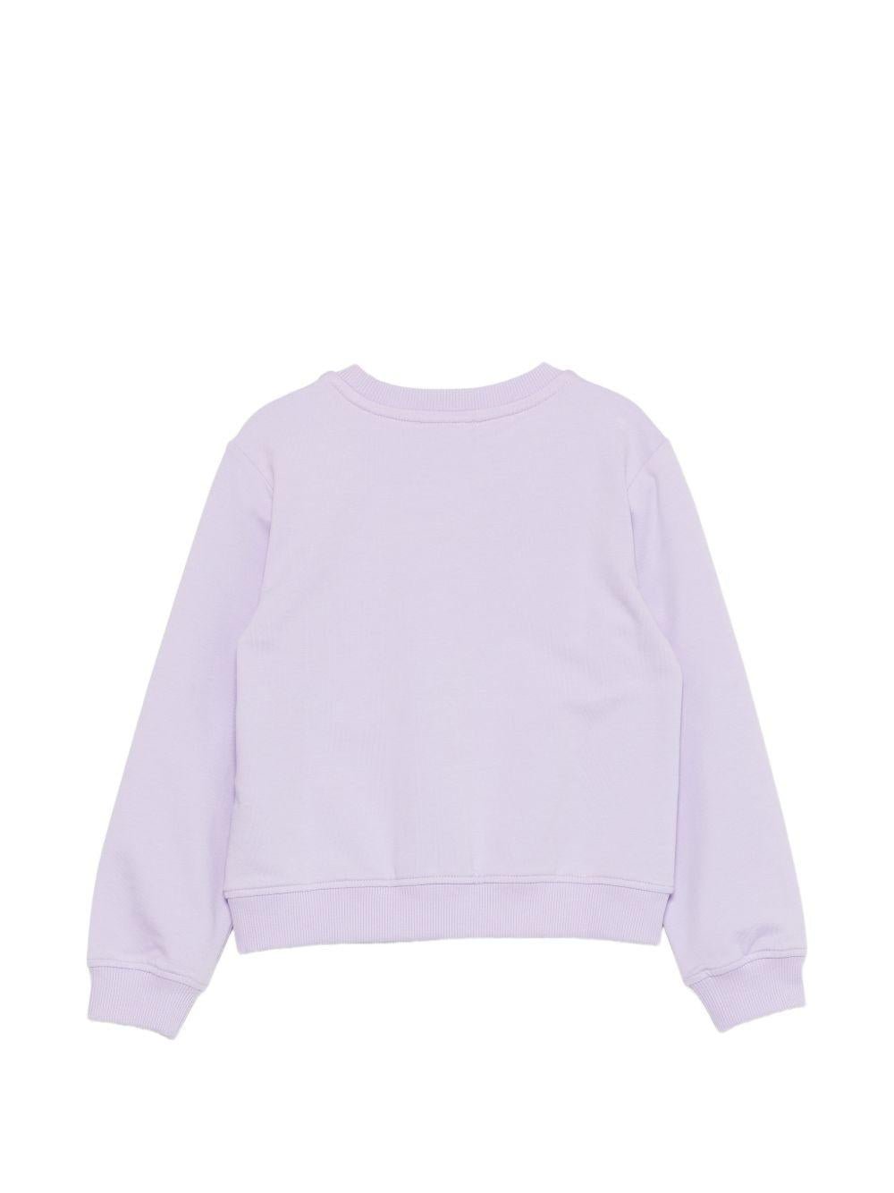 Felpa per bambina Moschino Kids viola con stampa orsetto sul davanti - Rubino Kids