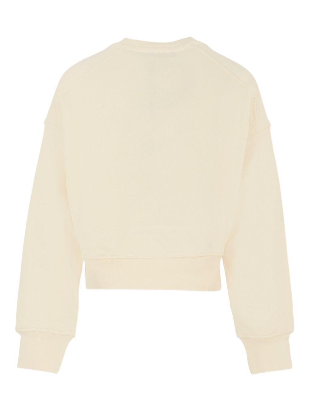 Felpa per bambina MSGM Kids beige con logo leopardato - Rubino Kids