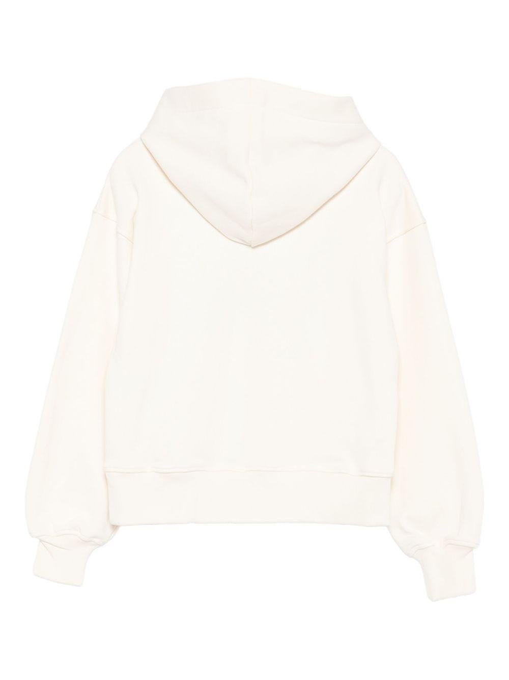 Felpa per bambina MSGM Kids bianca con cappuccio classico - Rubino Kids