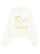 Felpa per bambina MSGM Kids bianco con logo sul davanti - Rubino Kids
