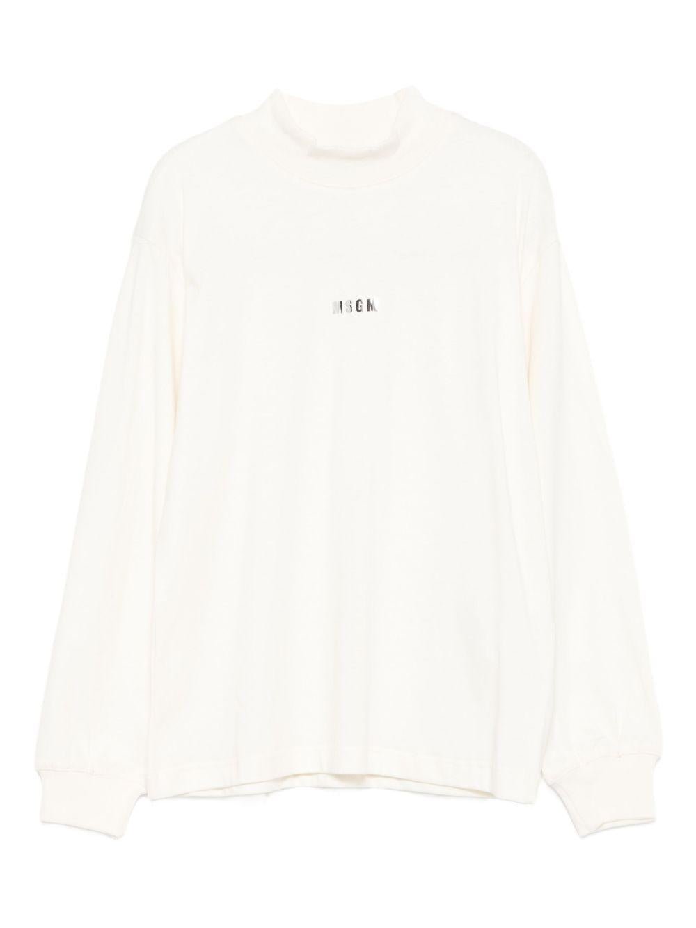 Felpa per bambina MSGM Kids bianco con logo sul davanti - Rubino Kids