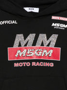 Felpa per bambina MSGM Kids nera impreziosita da cristalli - Rubino Kids