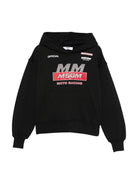 Felpa per bambina MSGM Kids nera impreziosita da cristalli - Rubino Kids