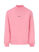 Felpa per bambina MSGM Kids rosa con collo alto - Rubino Kids