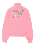 Felpa per bambina MSGM Kids rosa con collo rialzato - Rubino Kids