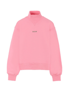 Felpa per bambina MSGM Kids rosa con collo rialzato - Rubino Kids