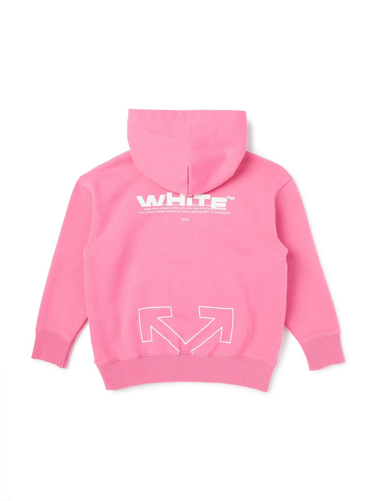 Felpa per bambina Off - White Kids rosa con logo sul davanti - Rubino Kids