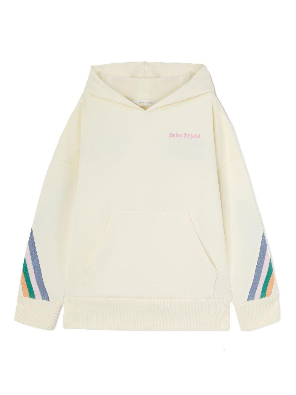 Felpa per bambina Palm Angels Kids beige con cappuccio - Rubino Kids