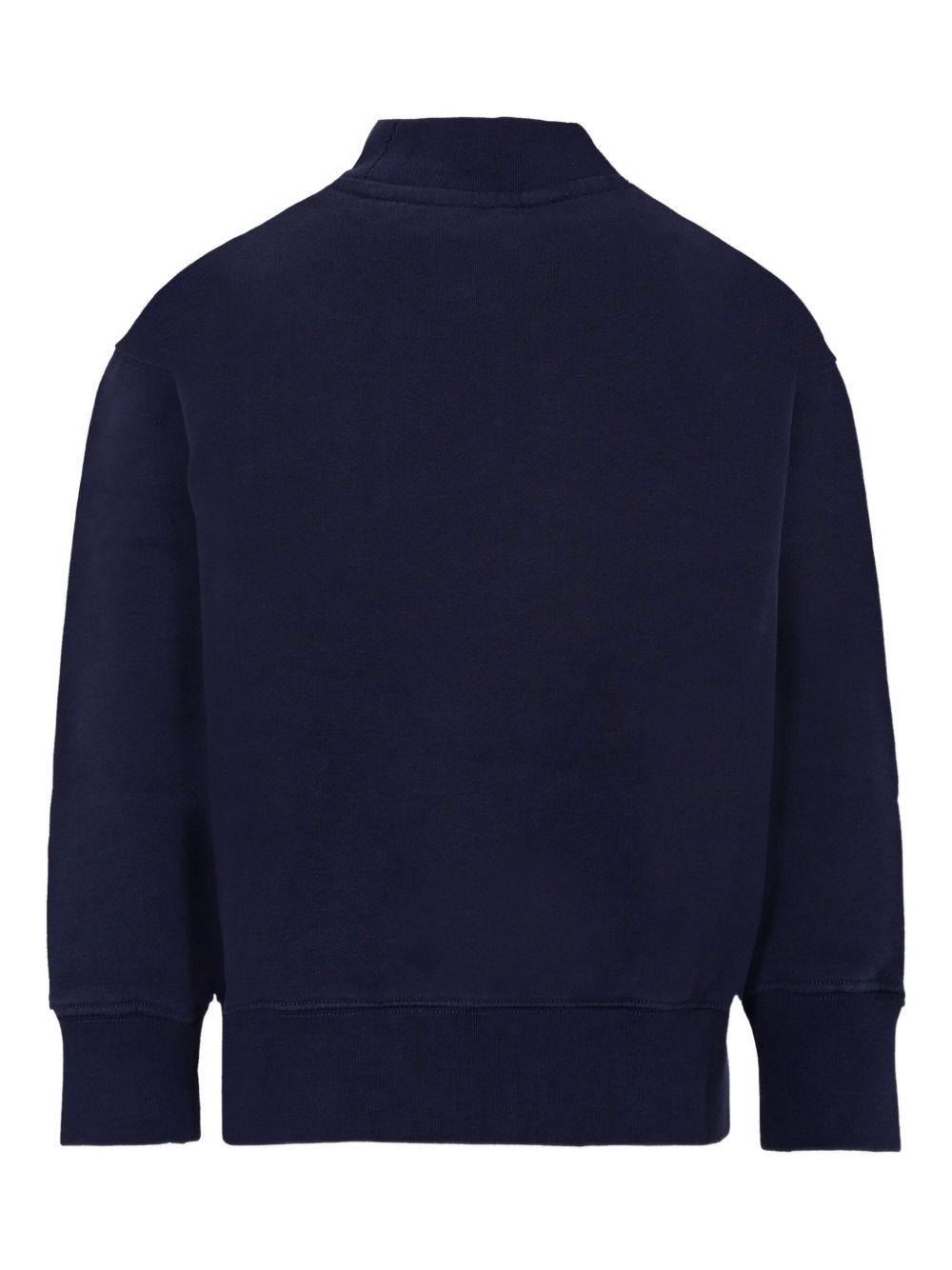 Felpa per bambina Palm Angels Kids blu con dettaglio logo - Rubino Kids