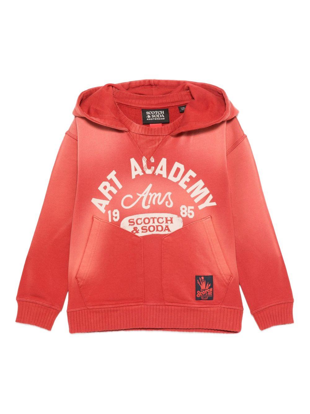 Felpa per bambina Scotch & Soda Kids rossa con stampa grafica sul petto - Rubino Kids