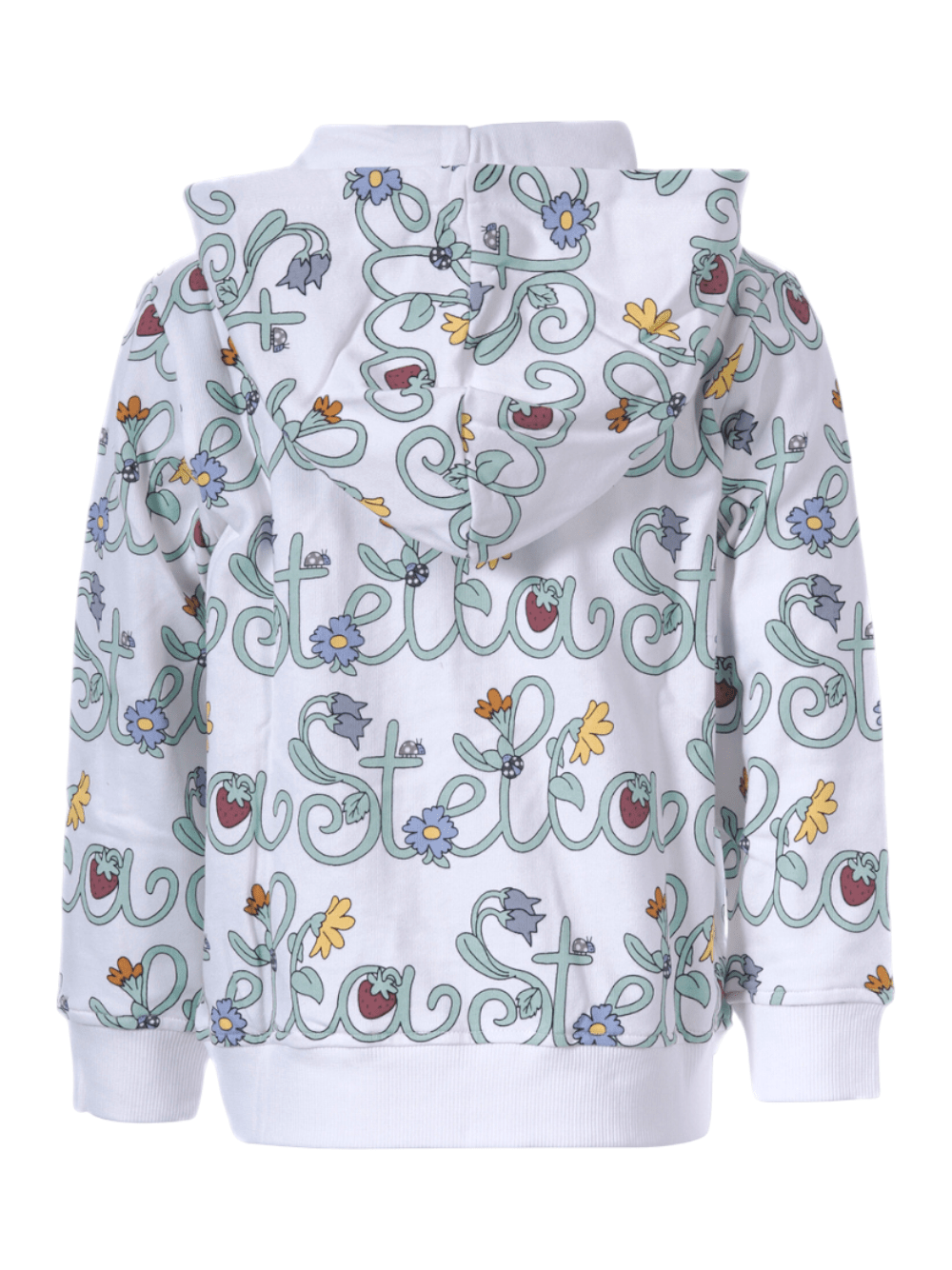 Felpa per bambina Stella McCartney Kids bianca con stampa logo floreale all - over - Rubino Kids