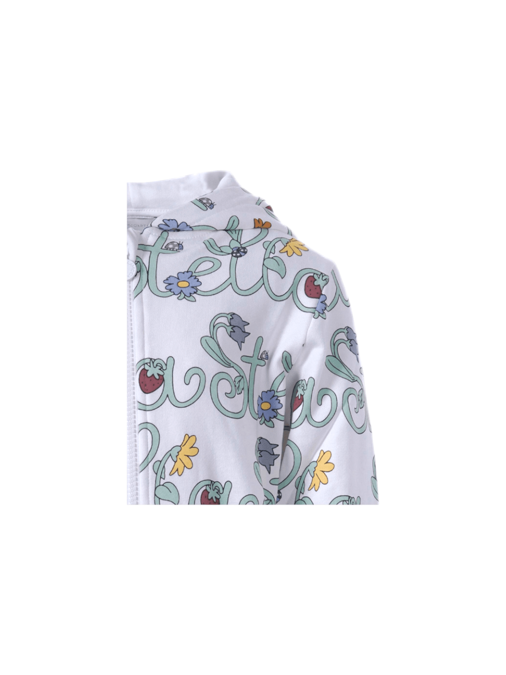 Felpa per bambina Stella McCartney Kids bianca con stampa logo floreale all - over - Rubino Kids