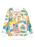 Felpa per bambina Stella McCartney Kids bianco con stampa grafica all - over - Rubino Kids